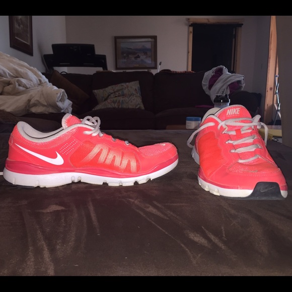 Pinky orangish Nike shoes!