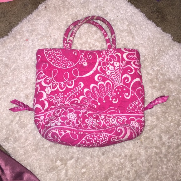 Pink And White Vera Bradley Handbag