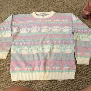 Multicolor ugly kitten sweater
