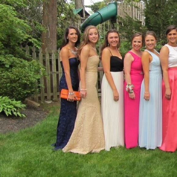 La Femme lace mermaid gown in nude - Picture 3 of 4