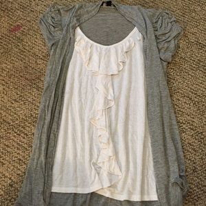 One piece cardigan and tank combo