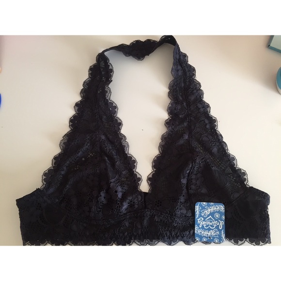 Free People Black Halter Bralette