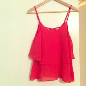 Red Chiffon Top
