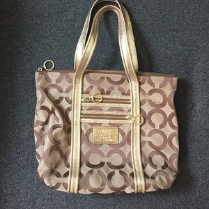 Coach Poppy Op Art Glam Tote