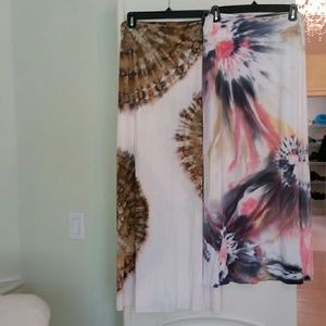 BUNDLE! 2 Brightly Twisted tie dyed maxi skirts!