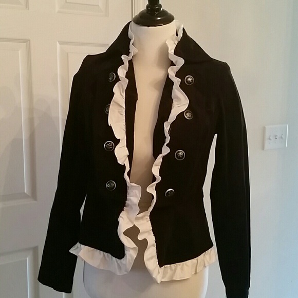 Black Corduroy ruffled jacket