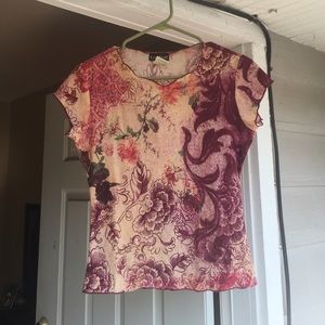 Bebe women's floral short sleeve size m