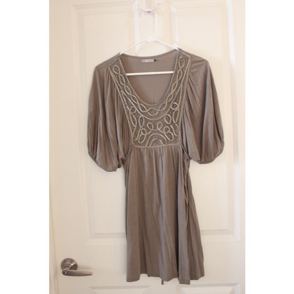 Women's olive-colored small T-shirt dress