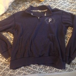 victoria secret half zip pullover navy blue