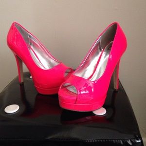 Neon pink heels