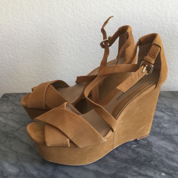 Suede platform wedge sandals