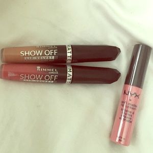 Nyx and rimmel Matte lip gloss bundle