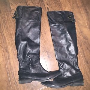 Black over the knee riding boots