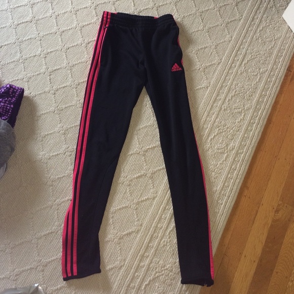 Black w/ Pink Adidas Long Sweats