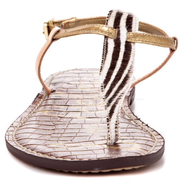 Sam Edelman Gigi Calf Hair Metallic Zebra Sandal - Picture 2 of 2