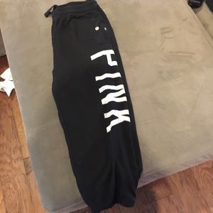 VS Pink Black Crop Sweatpants