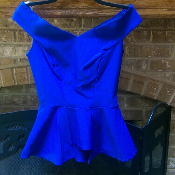 royal blue peplum top