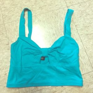 TEAL BLUE CROP TOP negotiable price
