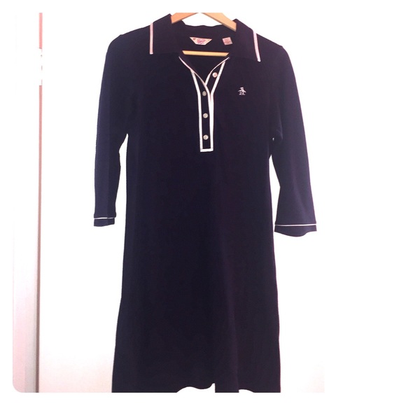 penguin classic shirt dress navy