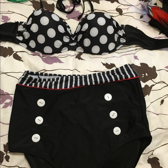 High waisted swim suite