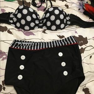 High waisted swim suite