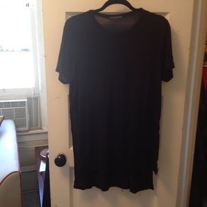 Brandy Melville high slit black tunic tee
