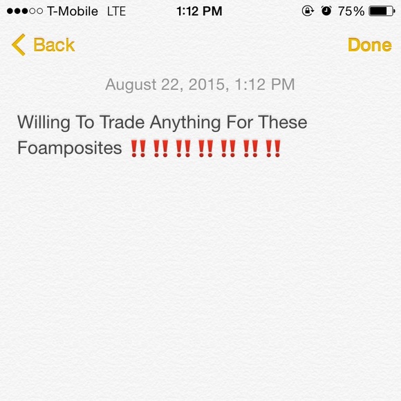 WILLING TO TRADE FOR TGESE FOAMPOSITES SIZE 7Y