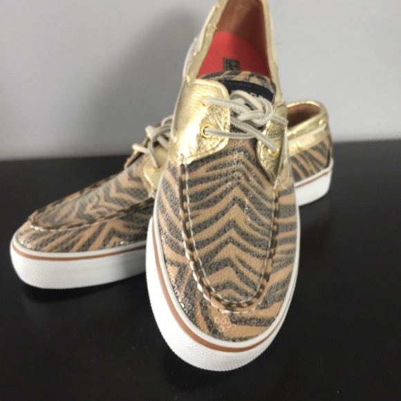 Sperry Topsider Zebra Sequin Boat Shoes - Picture 2 of 4
