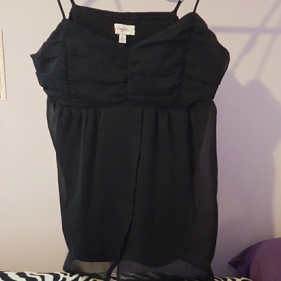 Padded, layered flow spaghetti strap top - Picture 2 of 4