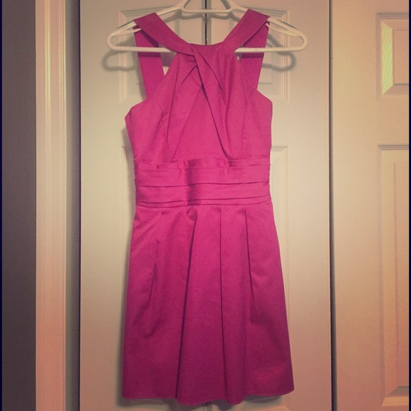 Short, pink, semi-formal dress.