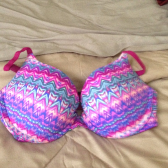 Pink bra.