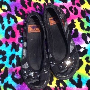 Zebra print studded flats