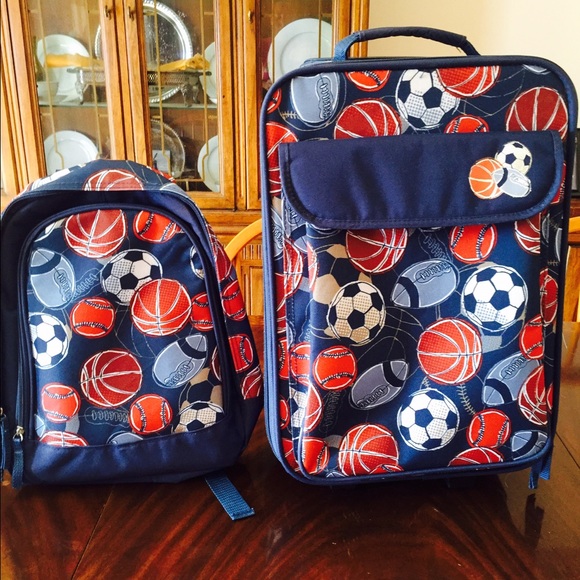 Kids book bag and suitcase