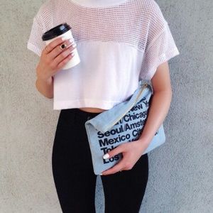 ✨ sold ✨ American apparel waffle mesh crop top