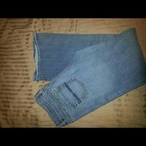 Express slim fit super low rise flare leg jeans