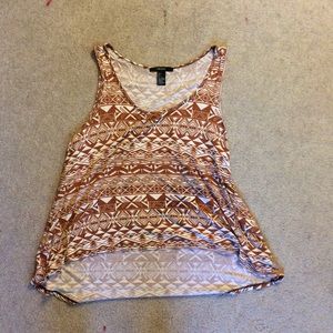 Brown tribal print loose tank