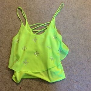 Yellow-green sequin top