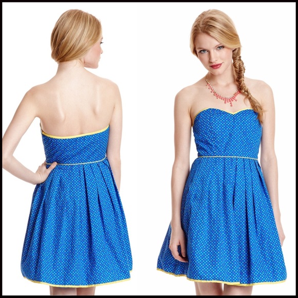 STRAPLESS BUSTIER POLKA DOT FLOWY A-LINE SUMMER SUN RETRO MINI DRESS A3C - Picture 5 of 8