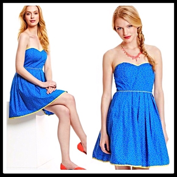 STRAPLESS BUSTIER POLKA DOT FLOWY A-LINE SUMMER SUN RETRO MINI DRESS A3C - Picture 4 of 8