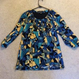 Geometric print three quarter sleeve tunic