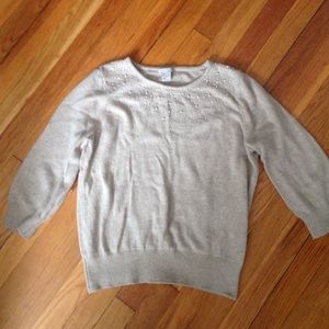 Gorgeous beige sweater with bead details