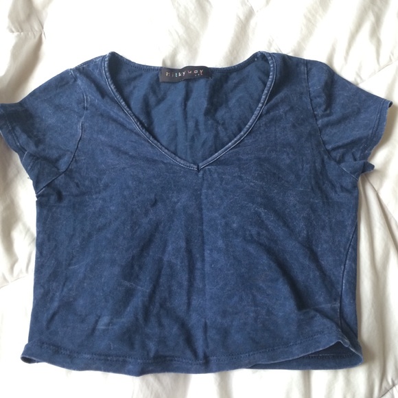 Soft Blue Crop Top