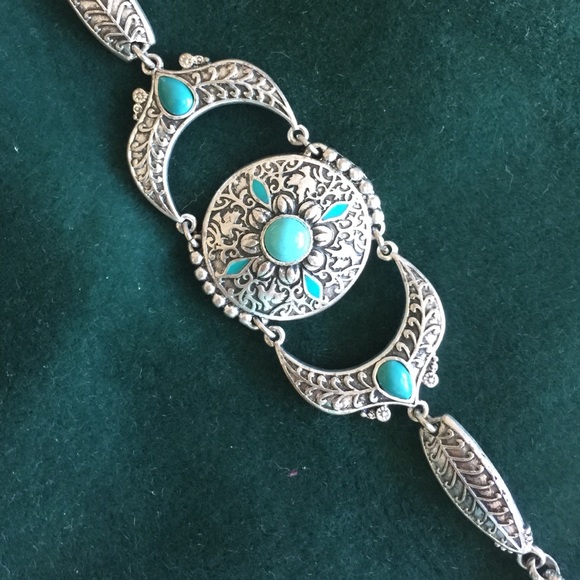Lucky brand silver and turquoise bracelet - Picture 3 of 4