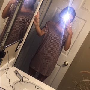 Maroon and white striped t shirt dress!