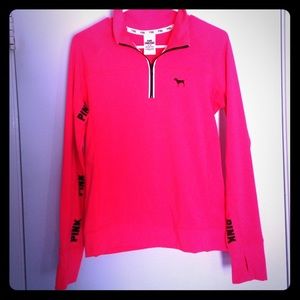 PINK ultimate half-zip sweater