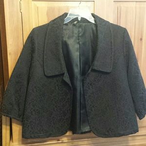Black brocade swing style jacket
