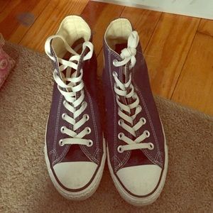 Dark blue high top converse