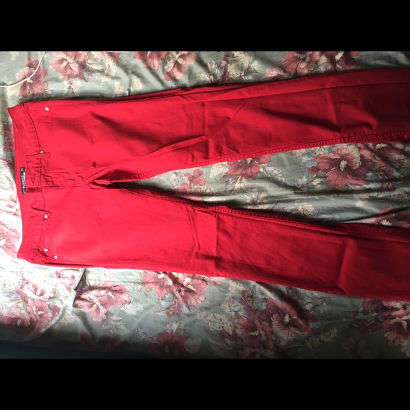 Red LOVESICK Skinny Jeans - Picture 1 of 3