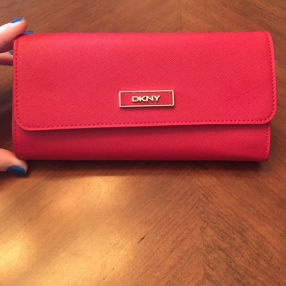 Bright red DKNY wallet