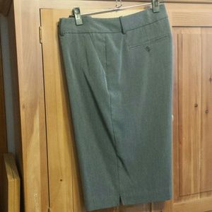 Charcoal gray, pedal pusher length slacks